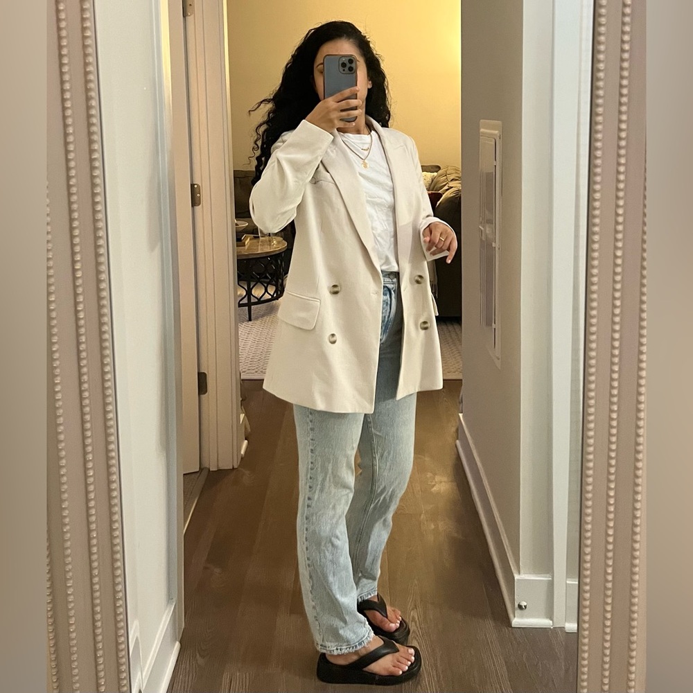 H&M— oversized linen blend blazer